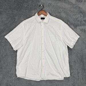 Proper Cloth Shirt Mens XL White 100% Cotton Short Sleeve Button Up